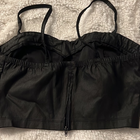 Faux Leather Cropped Top - Picture 3 of 3